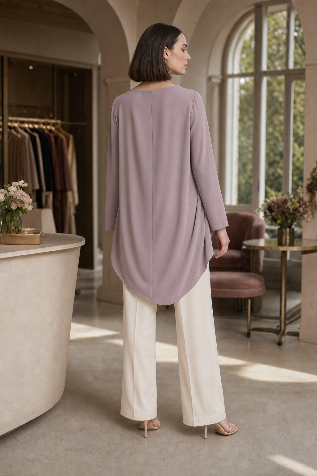 Pearl 28 drape tunic back or construction