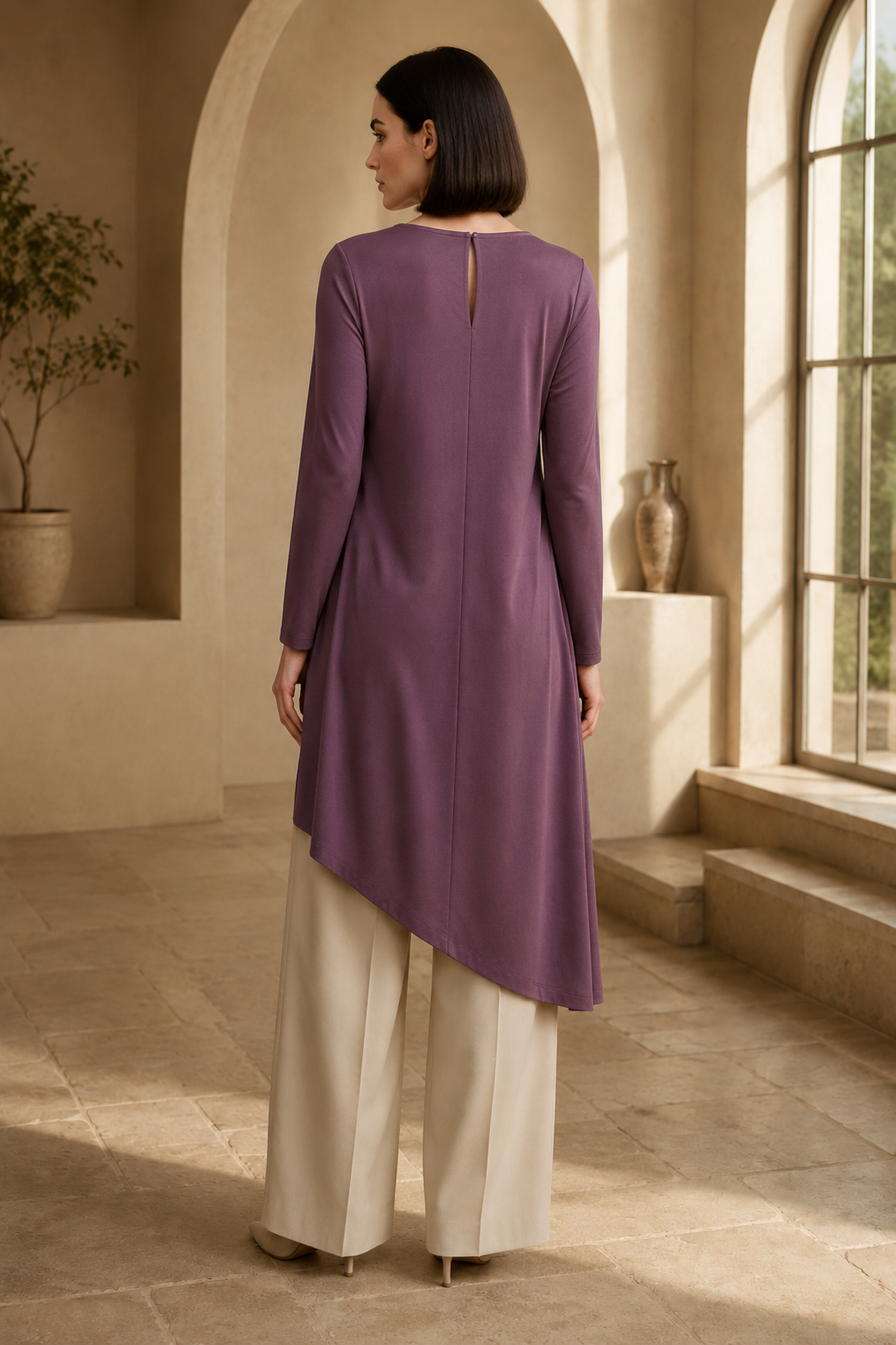 Mira 43 drape tunic back or construction