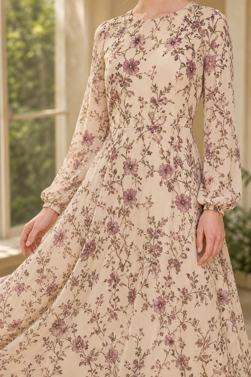 Garden 56 maxi dress fabric detail