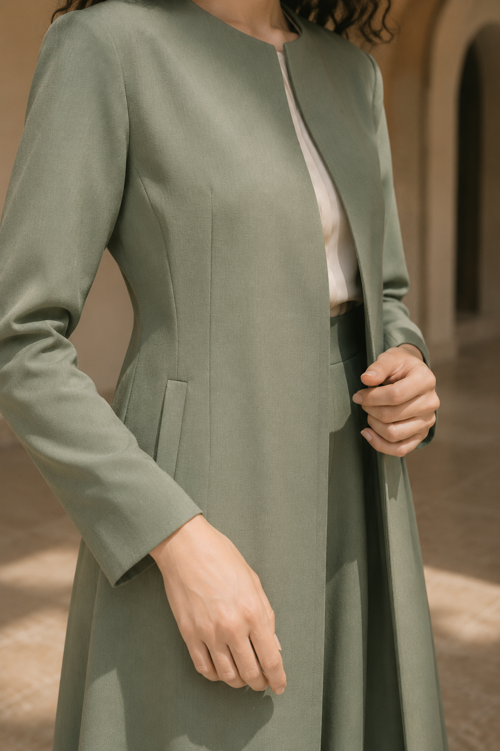 Sage 60 occasion jacket fabric detail