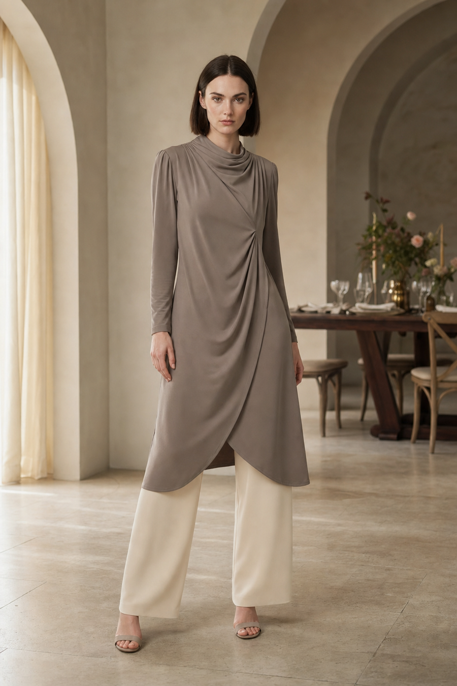 Mira 63 drape tunic product hero