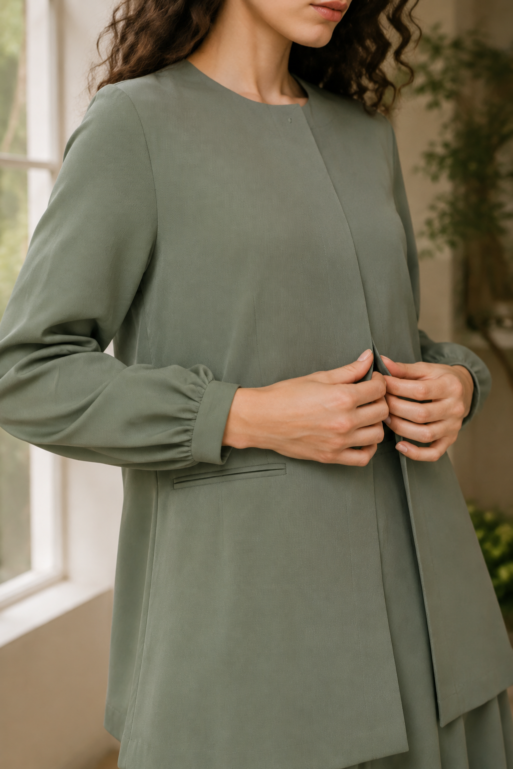 Sage 90 occasion jacket fabric detail